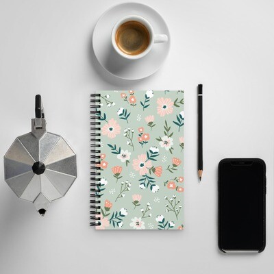 Pretty Floral Pattern Spiral Notebook