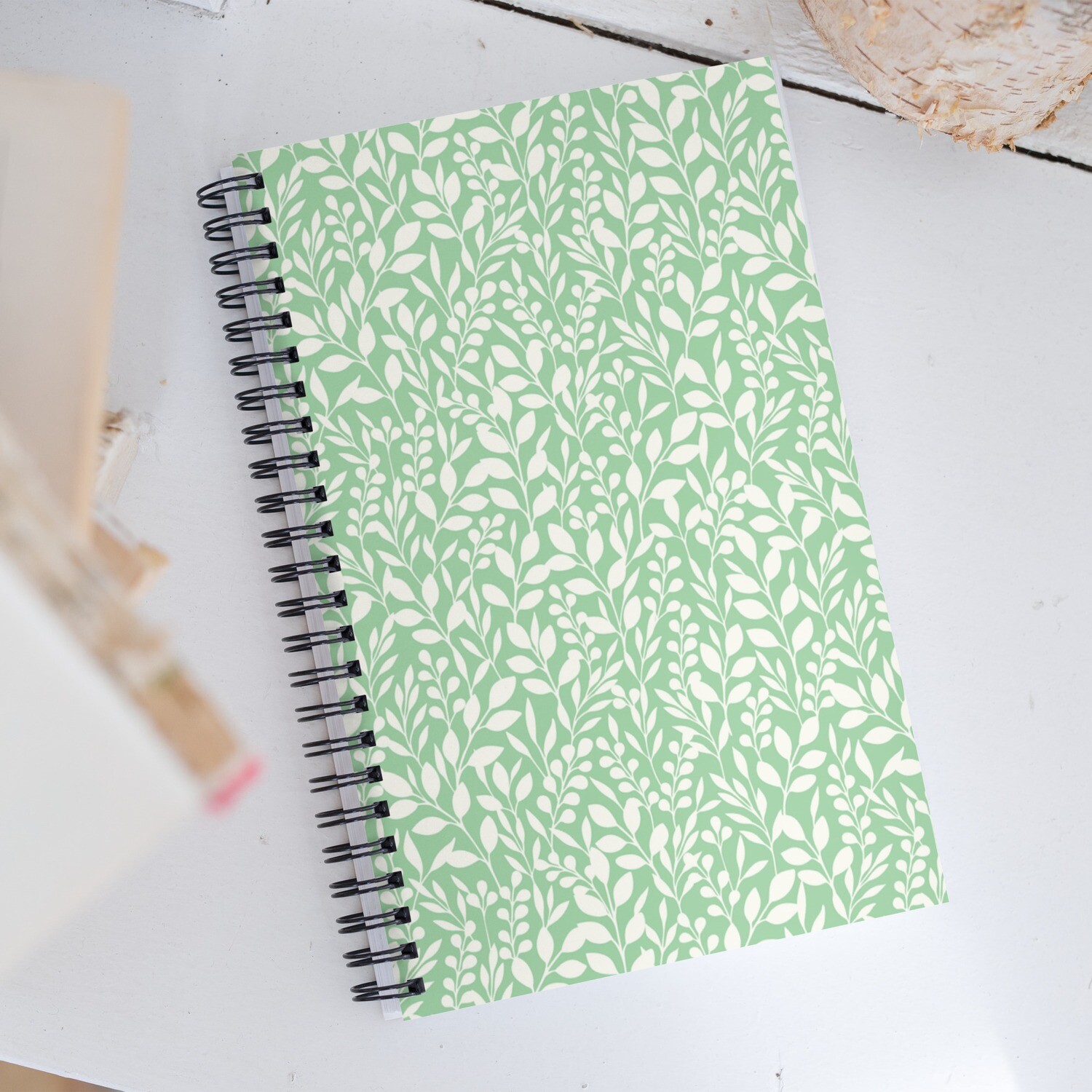 Green Leaves Spiral Notebook