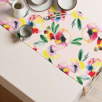Watercolour Florals Table runner