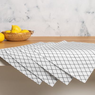 Elegant Grey Lines and Dots Placemat Set