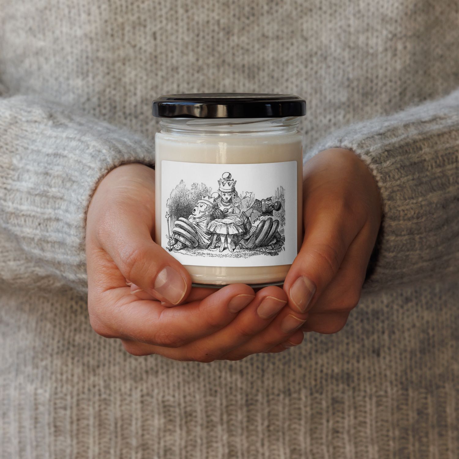 Alice and the Red and White Queens Illustration Through The Looking Glass Scented &amp; Unscented Soy Candle
