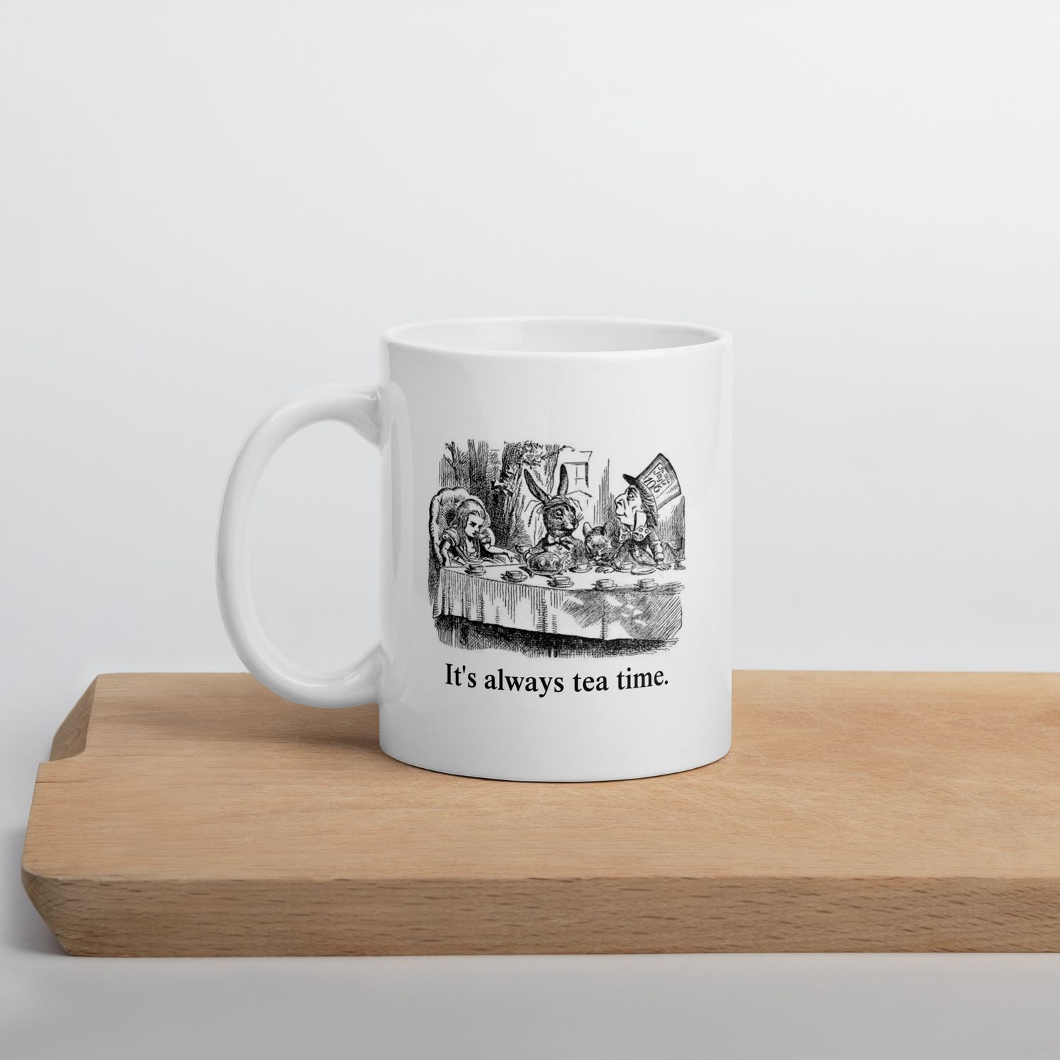 Alice&#39;s Adventures in Wonderland It&#39;s Always Tea Time Madhatter Illustration Mug
