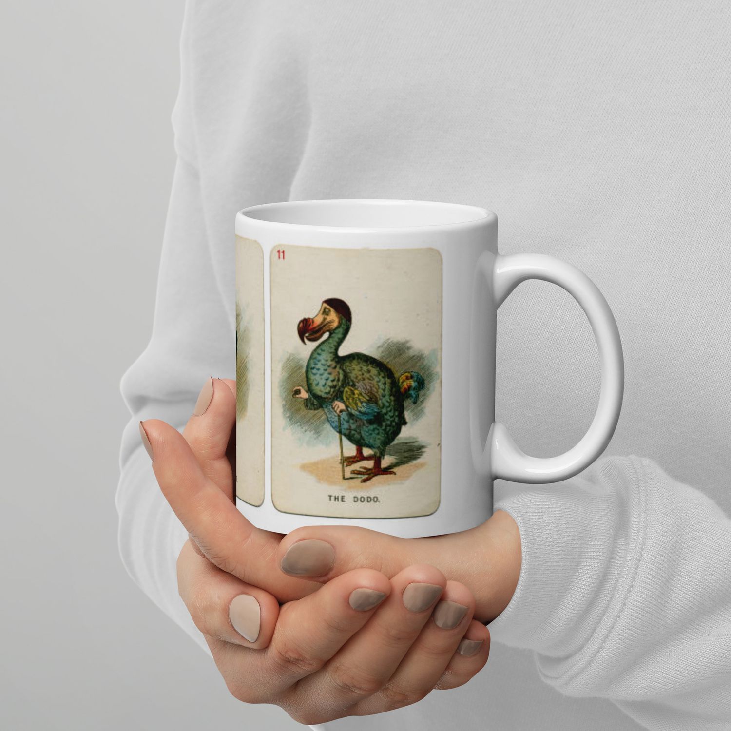 Alice and the Dodo Bird - Alice&#39;s Adventures in Wonderland White Glossy Mug