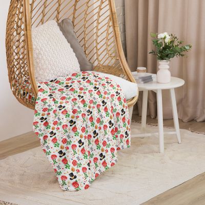 Light Hatter Florals - Alice&#39;s Adventures in Wonderland Sherpa blanket