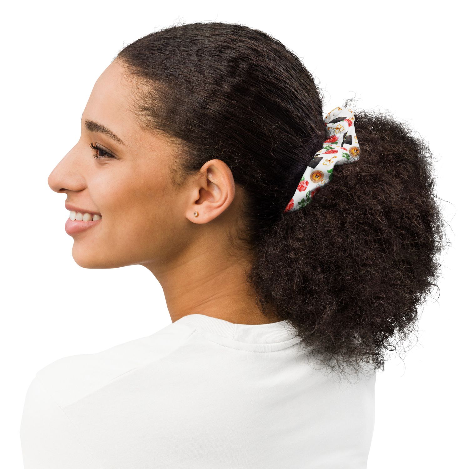 Light Hatter Florals - Alice&#39;s Adventures in Wonderland Patterned Sustainable Scrunchie