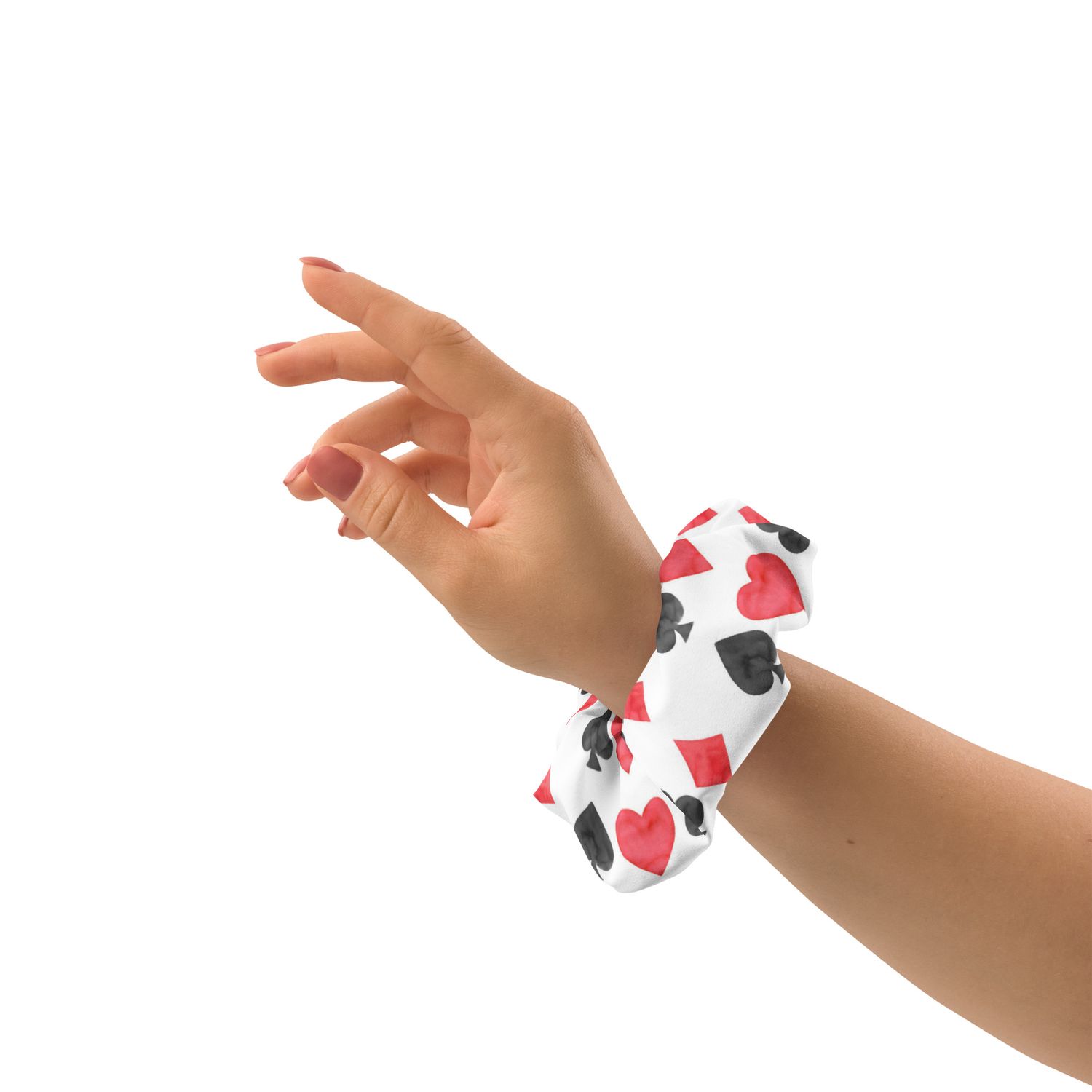 Playing Card Suits - Alice&#39;s Adventures in Wonderland Patterned Sustainable Scrunchie
