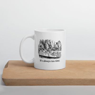 Alice's Adventures in Wonderland It's Always Tea Time Madhatter Illustration Mug
