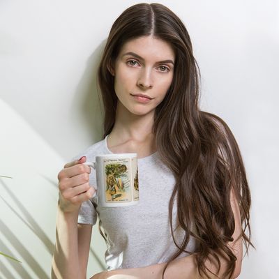 The Cat and the Hatter Colour Illustrations - Alice's Adventures in Wonderland White glossy mug