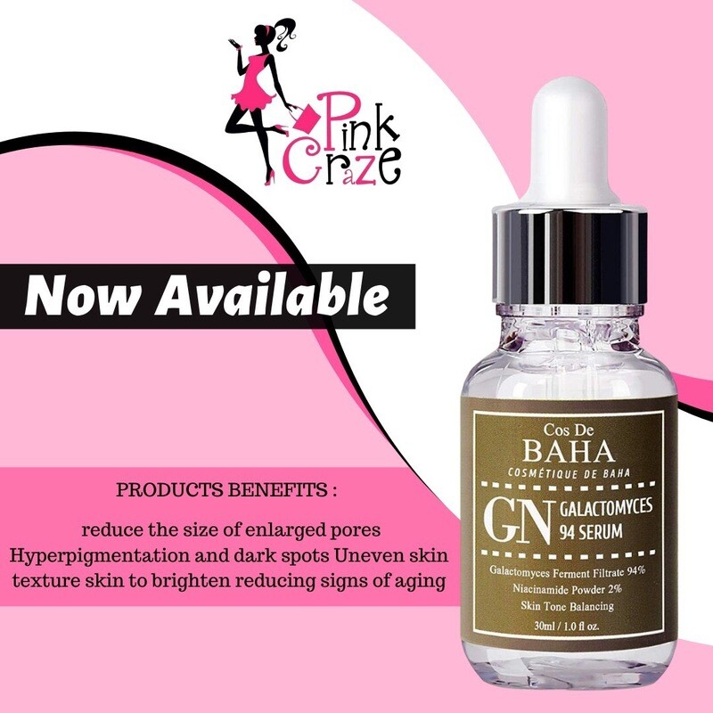 Cos de Baha Galactomyces 94% + Niacinamide 2% + Hyaluronic Acid
