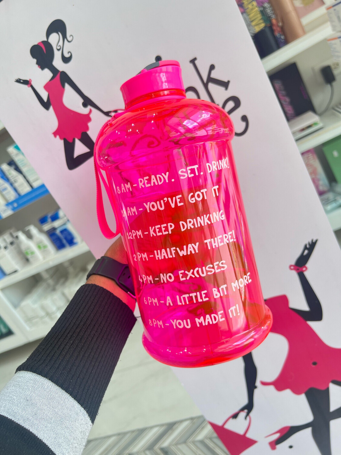 Pink 2.2L Water Bottle