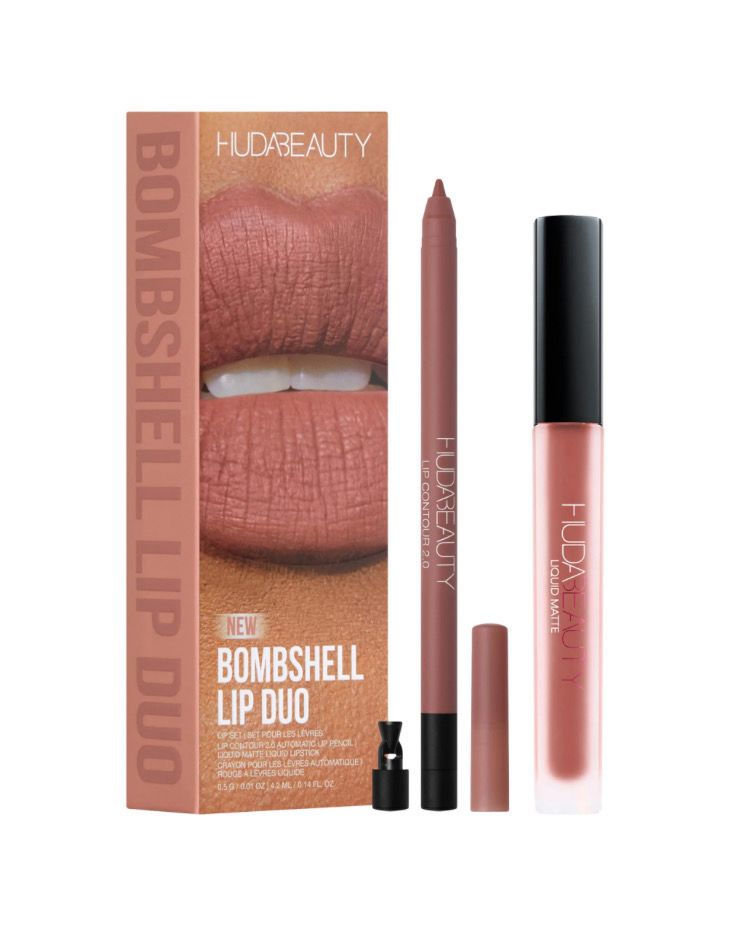 Huda Beauty Bombshell Lip Liner and Liquid Lipstick Set