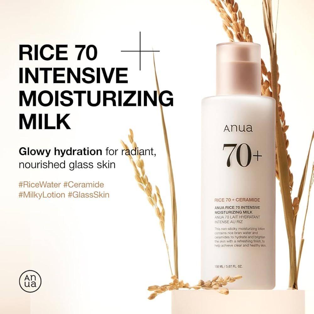 Anua 70+ Ceramide Rice Moisturizing Milk 🥛🌾.