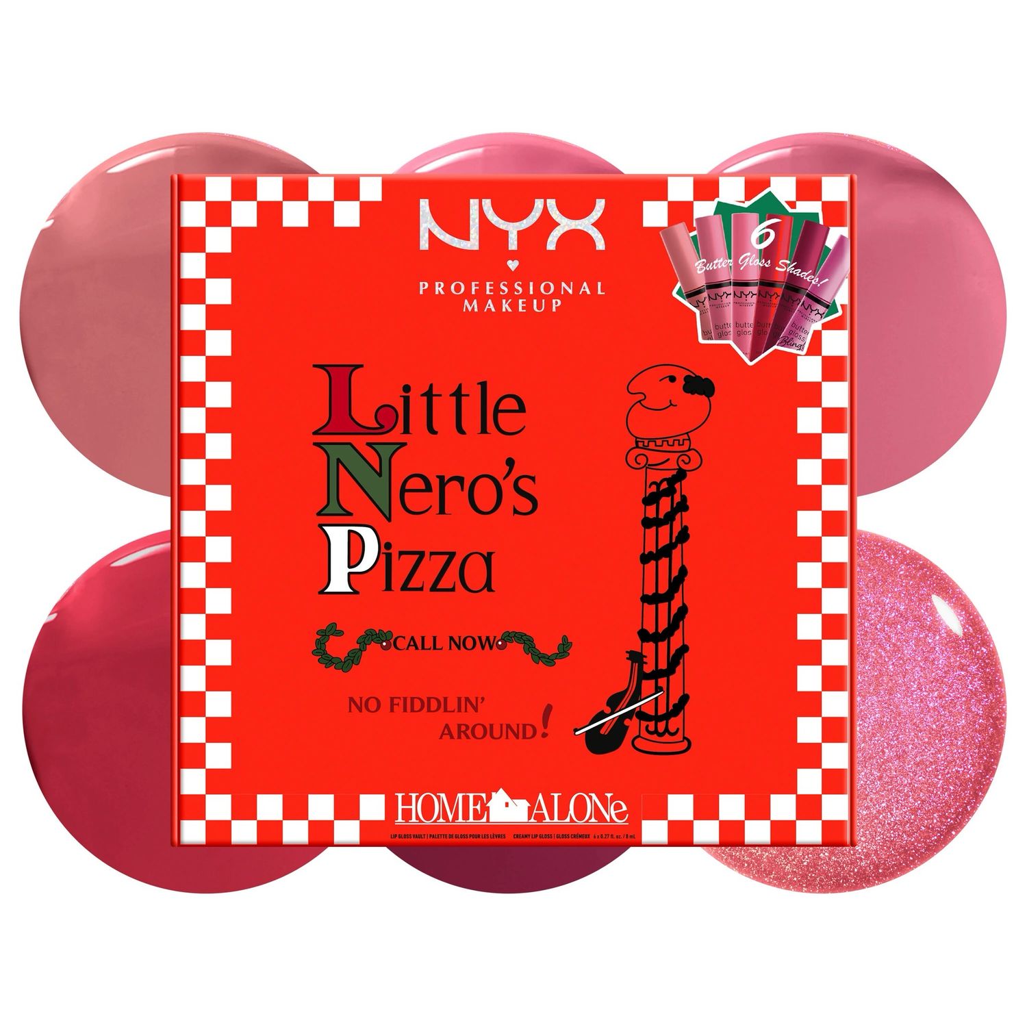 Nyx Professional Makeup  Limited Edition Home Alone 6 Piece Butter Gloss Pizza Set.