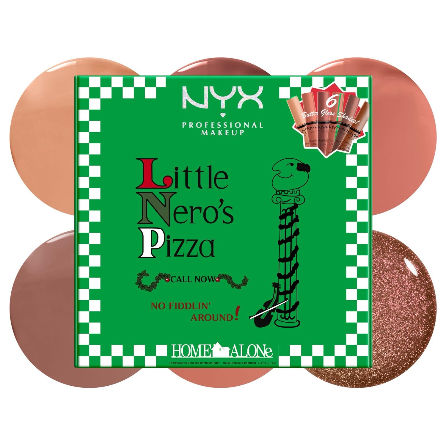 NYX Professional Makeup Home Alone Butter Gloss Pizza Vault, Nude Set!