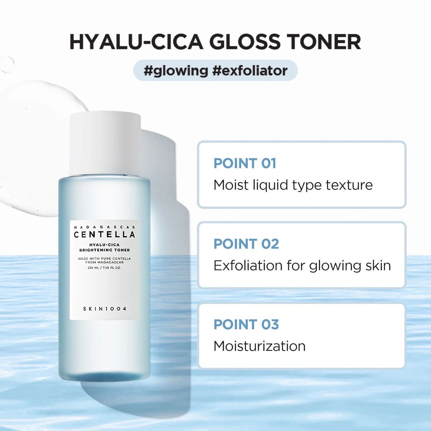 Skin1004 Centella Hyalu-Cica Brightening Toner Mild Exfoliating Moisturizing toner