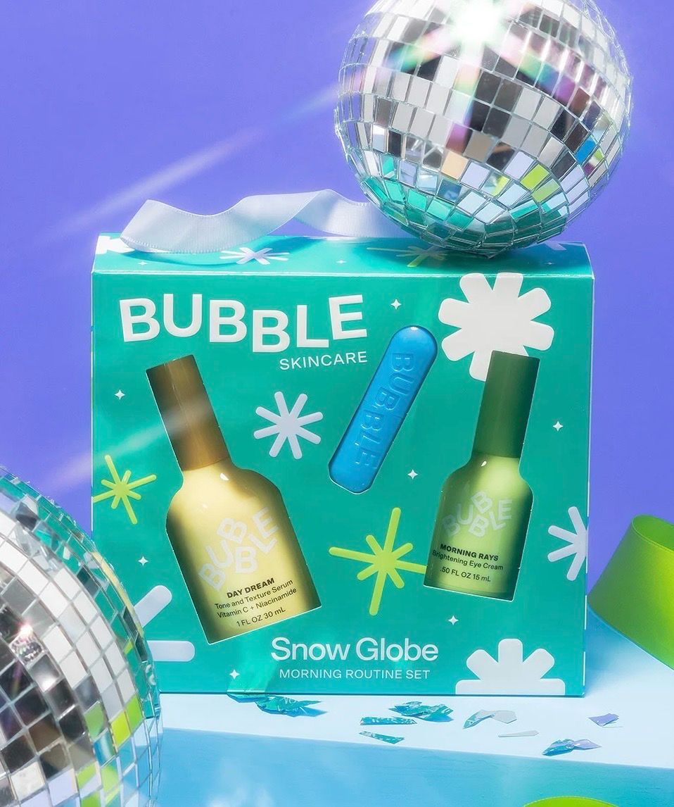 Bubble Skincare Snow Globe Morning Routine Set.