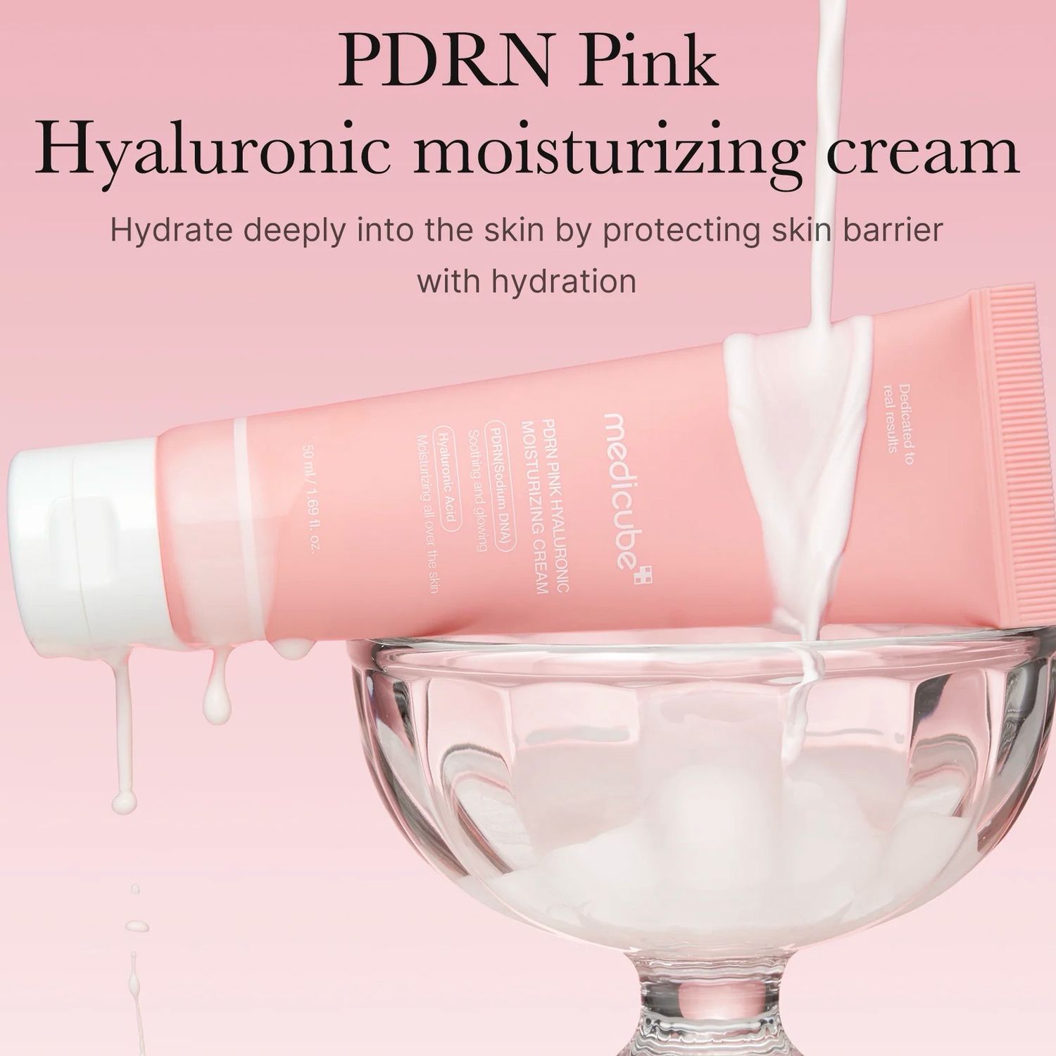 Medicube PDRN Pink Hyaluronic Moisturizing Cream.