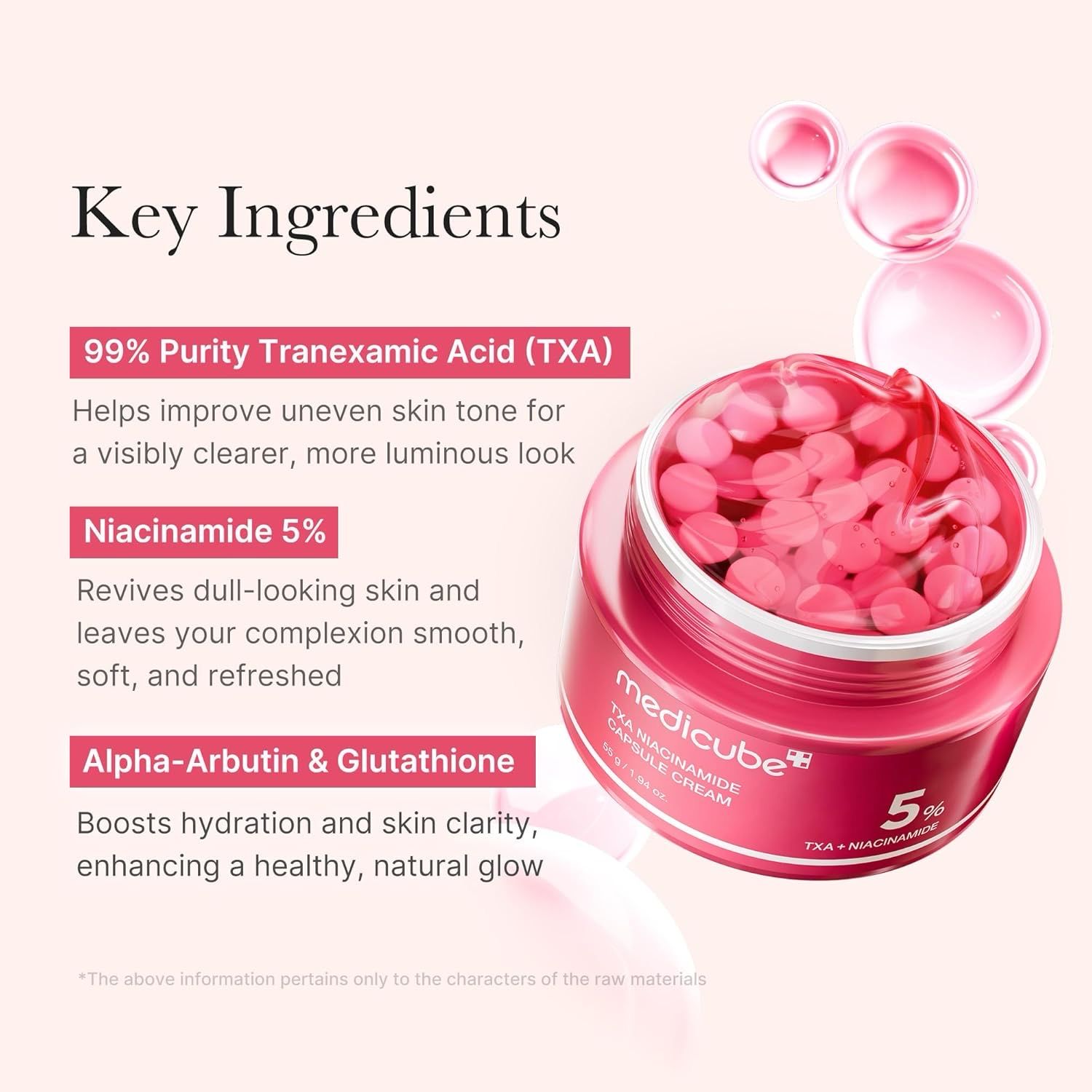 Medicube Tranexamic + Niacinamide Dual Radiance Capsule Cream .