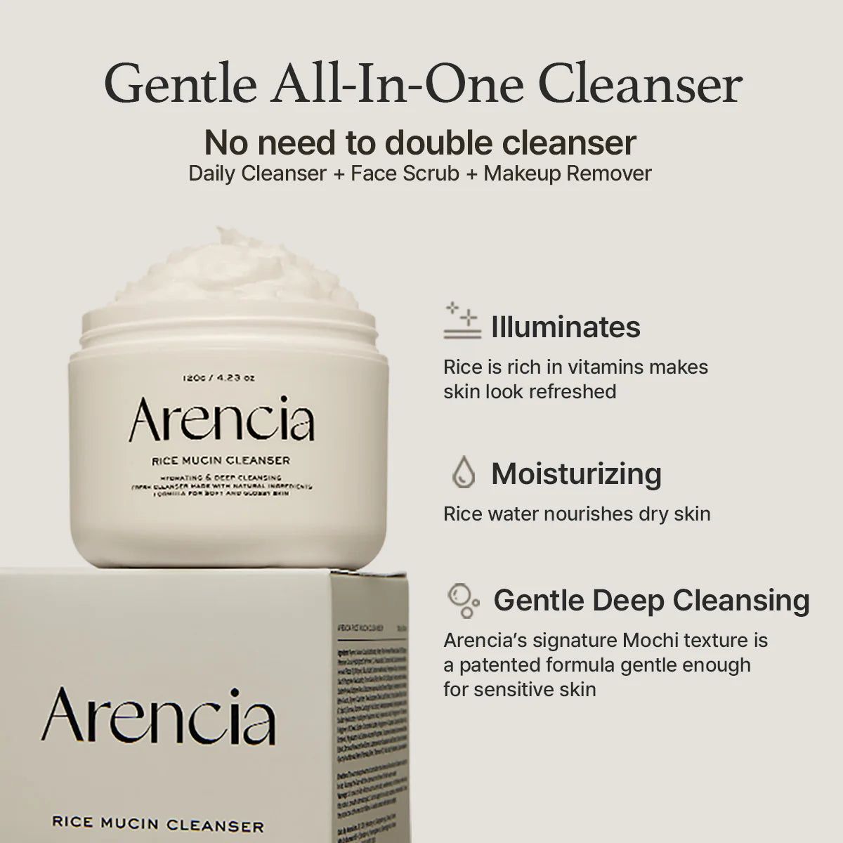 Arencia Rice Mucin Cleanser .🤍