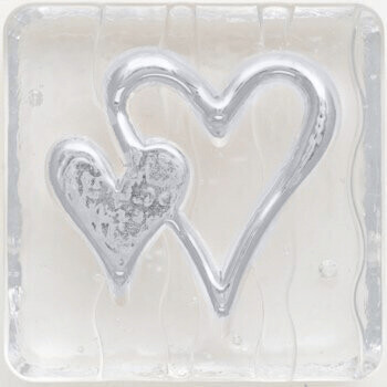 3" Double Heart - Platinum