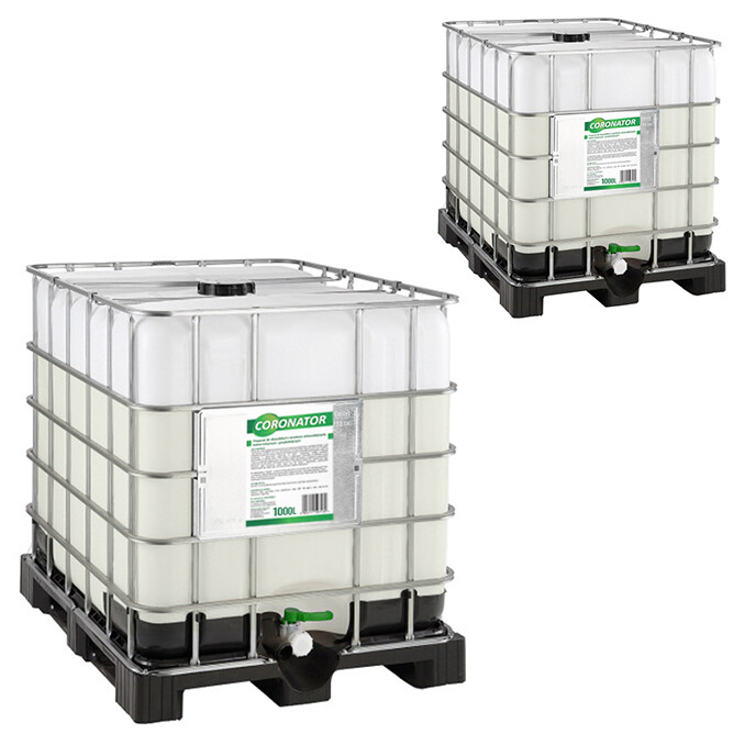 Płyn do dezynfekcji i mycia przestrzeni publicznych CORONATOR | 1000L | Paletopojemnik IBC Płyn do dezynfekcji i mycia przestrzeni publicznych CORONATOR | 1000L | Paletopojemnik IBC