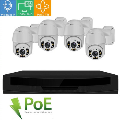 4-Channel PTZ POE CCTV | NVR 1TB | 4ch 5MP Camera | 355-Degree Tilt | Kevz Tech