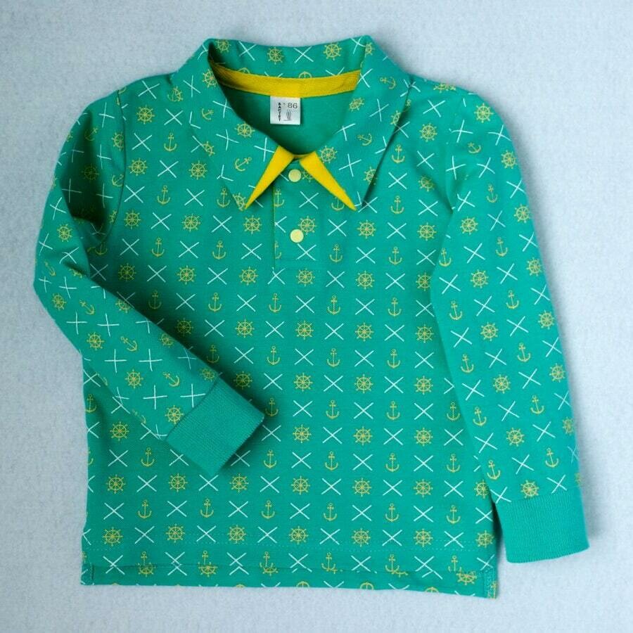 Рубашка-Поло "Якорь", зелёный