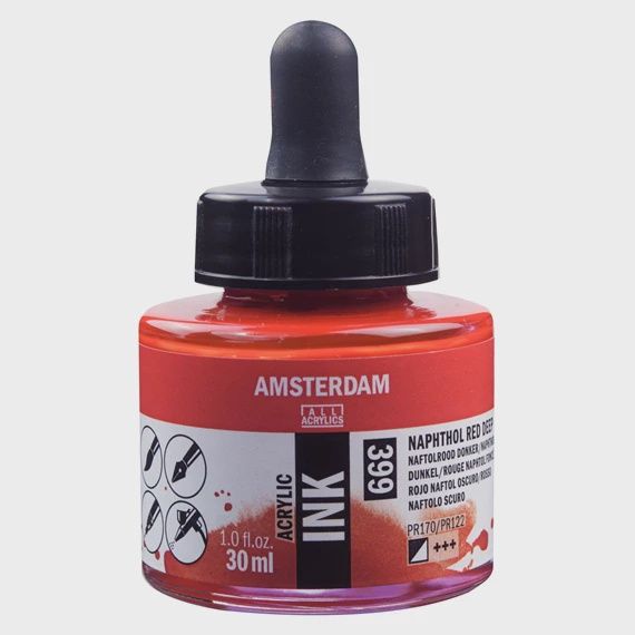 Acrylinkt fles 30 ml Naftolrood Donker 399