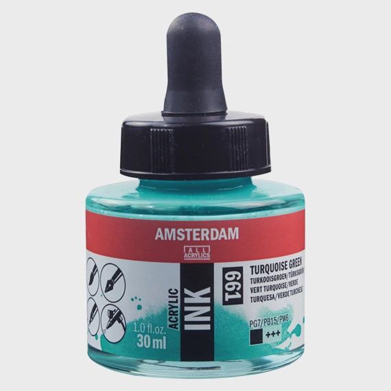 Acrylinkt fles 30 ml Turkooisgroen 661
