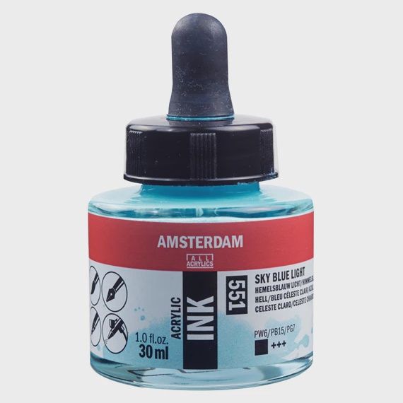 Acrylinkt fles 30 ml Hemelsblauw Licht 551