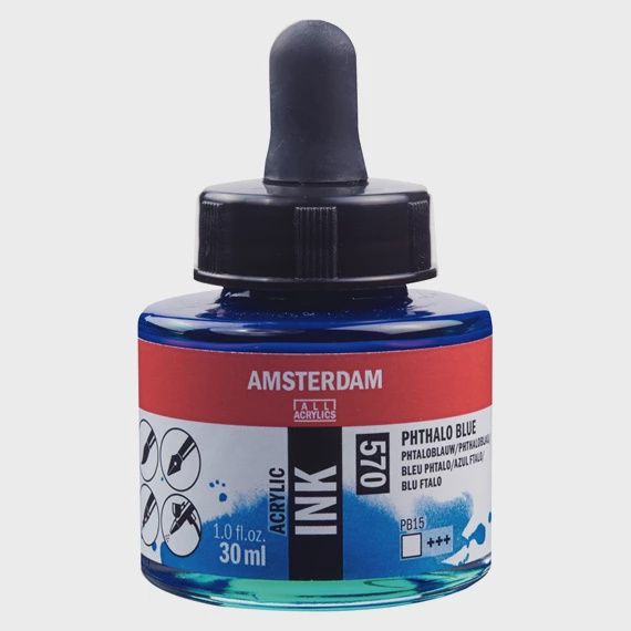 Acrylinkt fles 30 ml Phtaloblauw 570