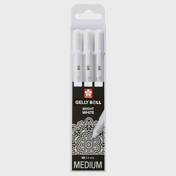 Unieke set van 3 Gelly Rolls Zuiver Wit medium