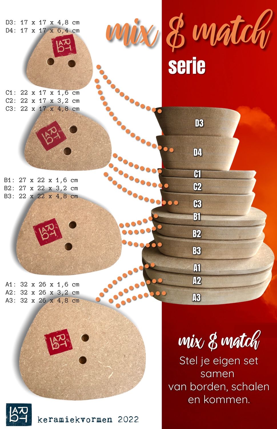 bART drukvorm Mix & Match C2 32 mm dik