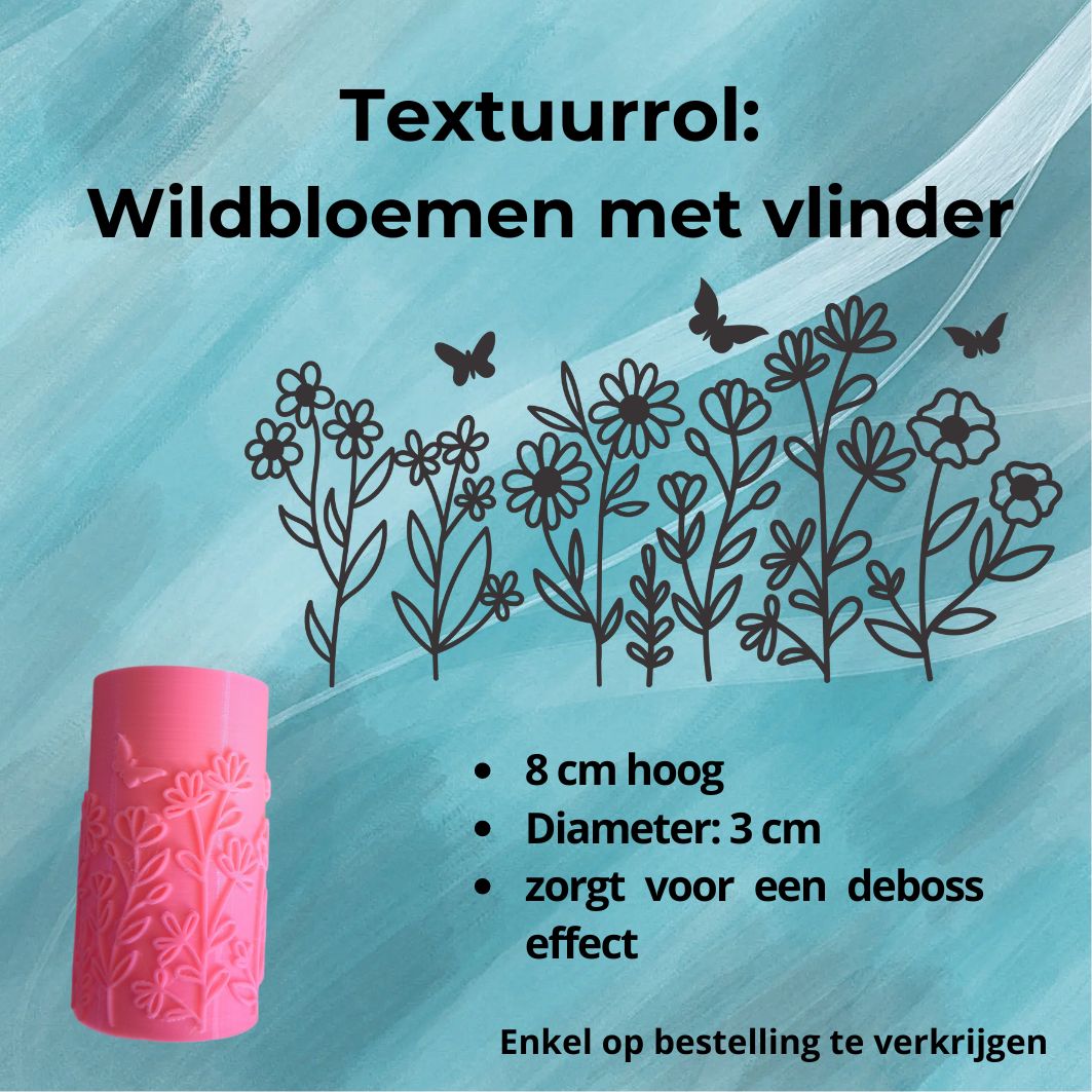 Textuurrol: Wildbloemen vlinder Textuurrol: Wildbloemen vlinder