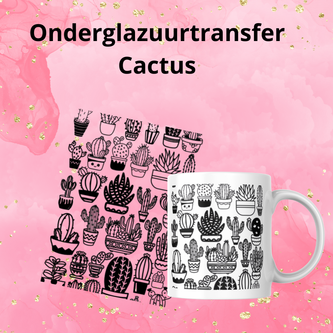 Onderglazuurtransfer A4: Cactus