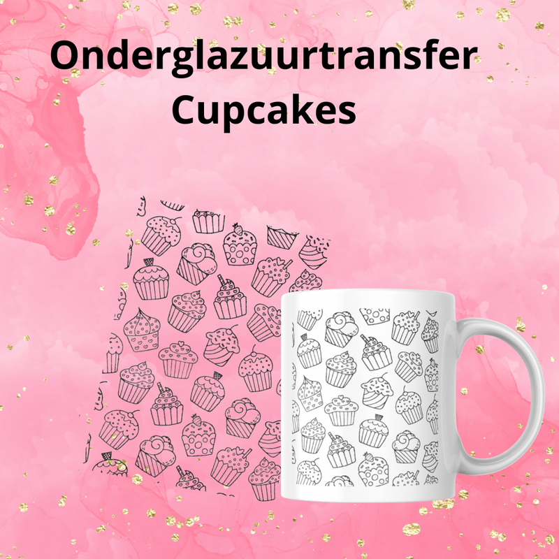 Onderglazuurtransfer A4: Cupcakes Onderglazuurtransfer A4: Cupcakes