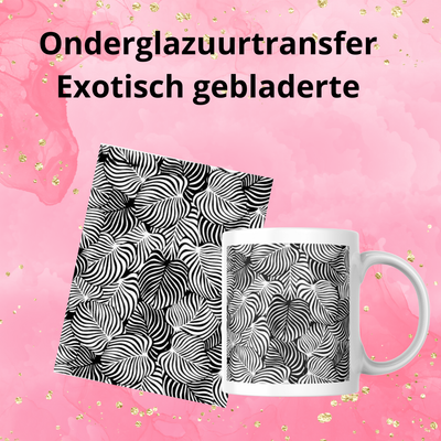 Onderglazuurtransfer A4: Exotisch gebladerte