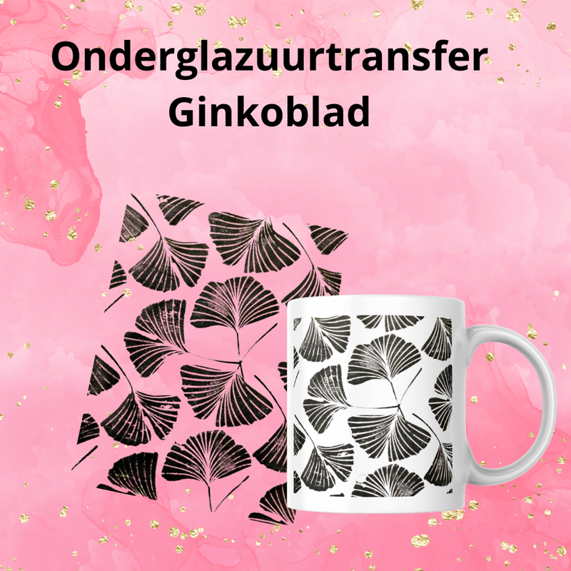 Onderglazuurtransfer A4: Ginkoblad Onderglazuurtransfer A4: Ginkoblad