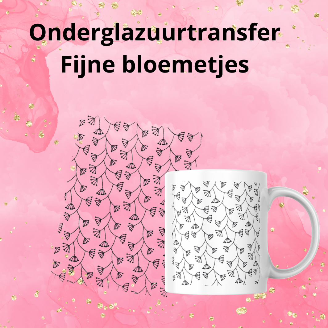 Onderglazuurtransfer A4: Fijne bloementjes