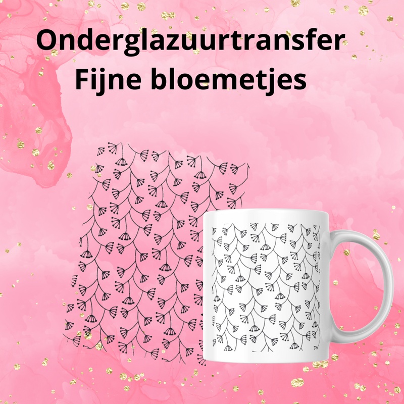 Onderglazuurtransfer A4: Fijne bloementjes Onderglazuurtransfer A4: Fijne bloementjes