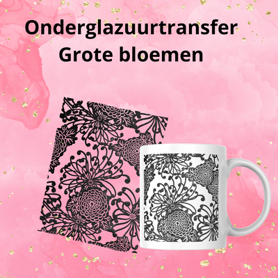 Onderglazuurtransfer A4: Grote bloemen