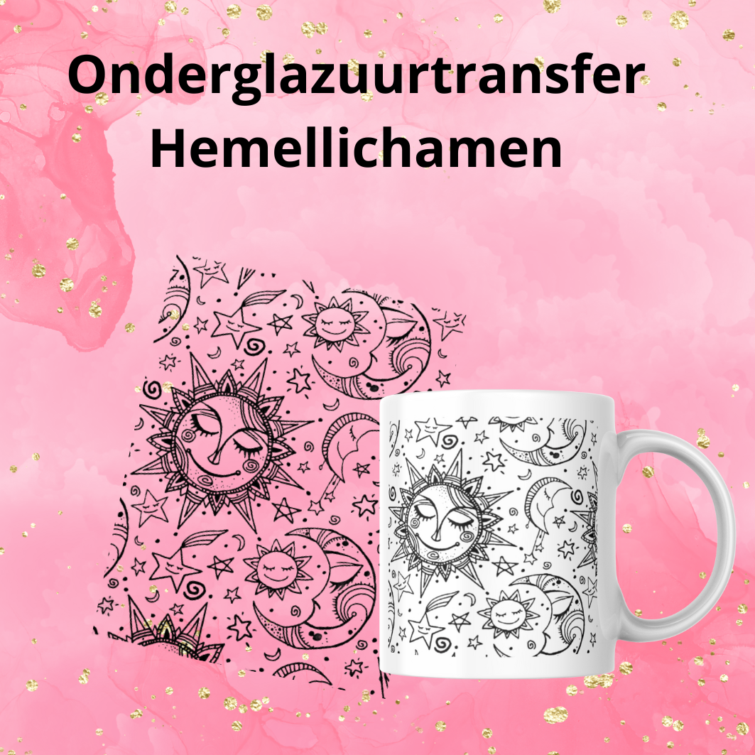 Onderglazuurtransfer A4: Hemellichaam