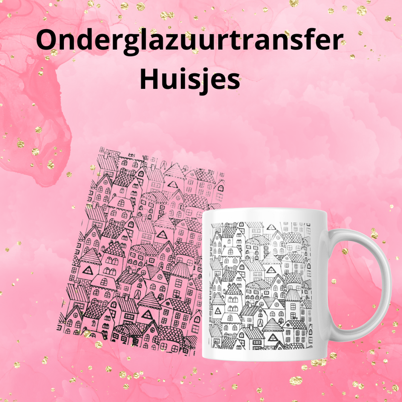 Onderglazuurtransfer A4: Huisjes Onderglazuurtransfer A4: Huisjes