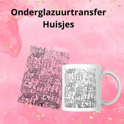 Onderglazuurtransfer A4: Huisjes