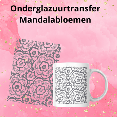 Onderglazuurtransfer A4: Mandalabloemen