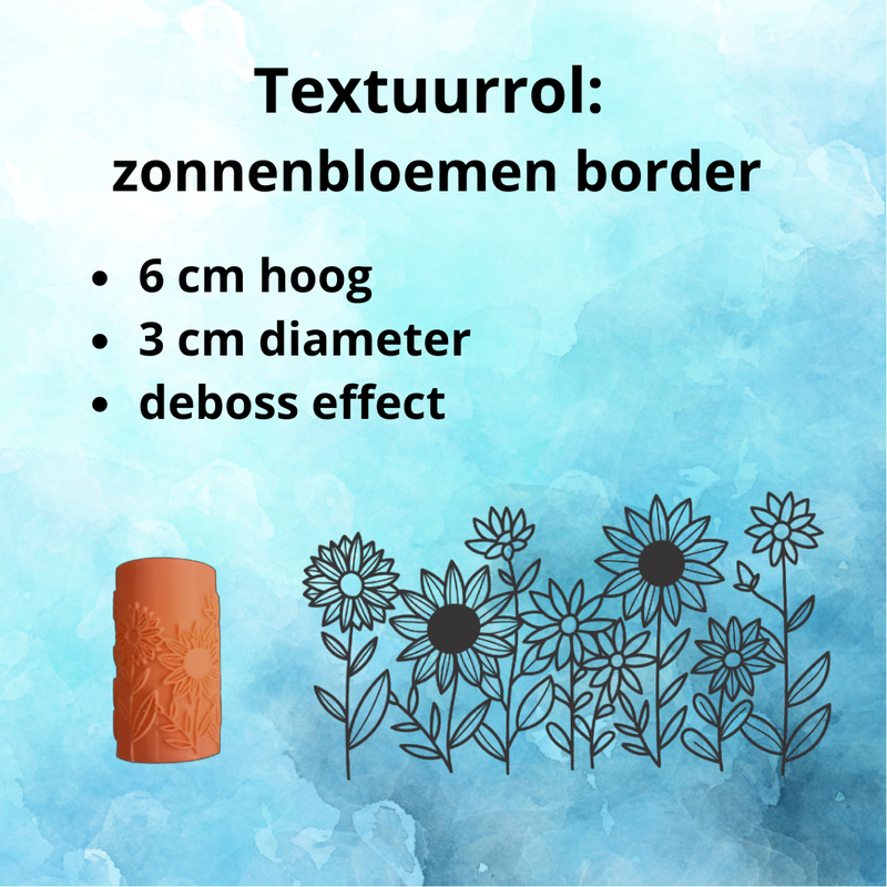 Textuurrol: zonnebloemen border