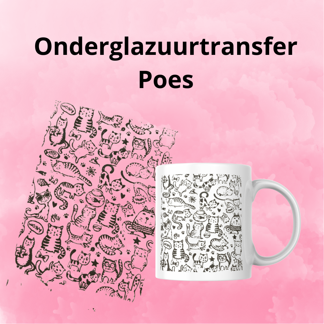 Onderglazuurtransfer A4: Poes