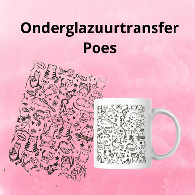 Onderglazuurtransfer A4: Poes