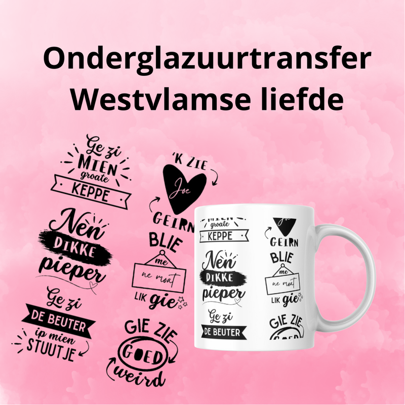 Onderglazuurtransfer A4: Westvlamse liefde Onderglazuurtransfer A4: Westvlamse liefde