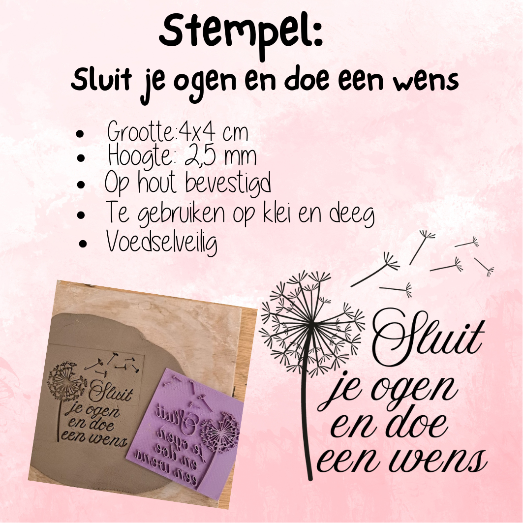 Stempel: sluit je ogen en doe een wens Stempel: sluit je ogen en doe een wens